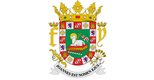 Los reyes de España le otorgan el escudo a Puerto Rico.