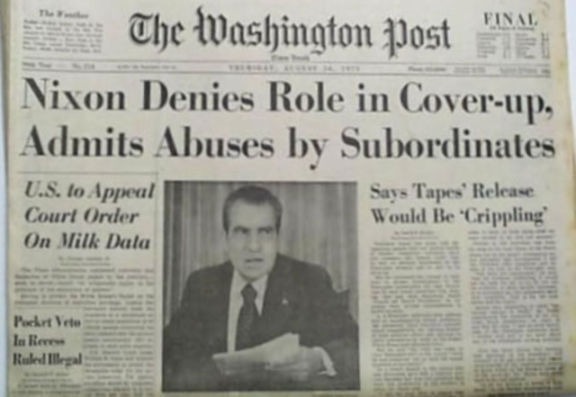 Washignton Post thinks President Nixon is Involved in Watergate Breakin