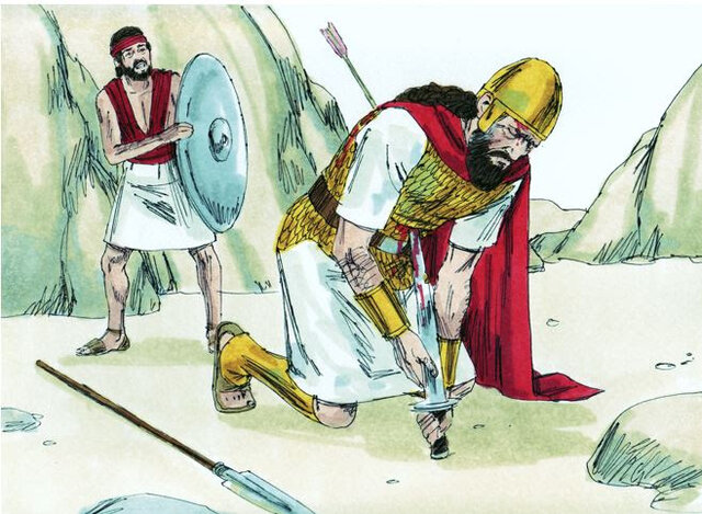 Saul falls on his own sword