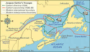 1534, Jacques Cartier au Canada.