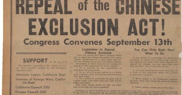 Repeal of the Chinese Exclusion Act