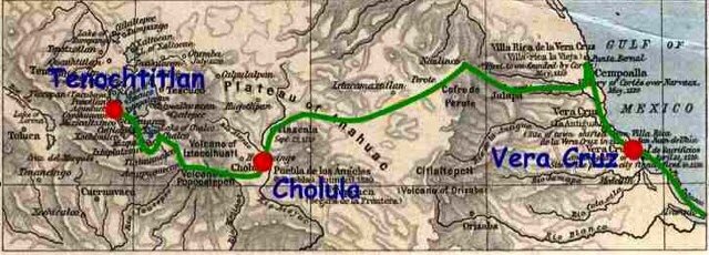 Las tropas españolas comienzan a dirigirse a Tenochtitlan