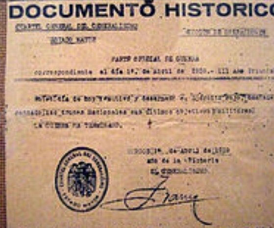 Último parte de Guerra y fin de la misma.