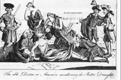 March–June 1774: Intolerable Acts