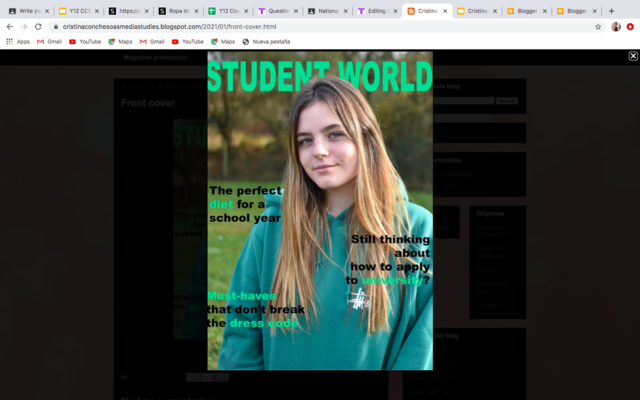Front Cover Student Magazine
