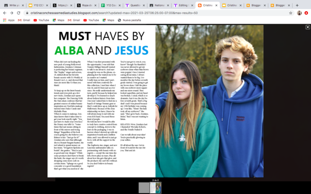 Double page Student magazine