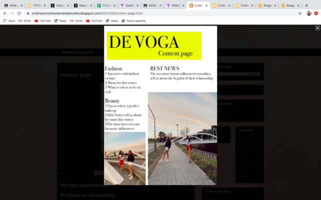 Content Page first draft