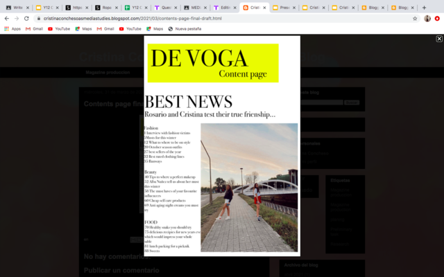 Content page Final Draft