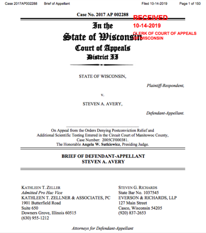 Kathleen Zellner files Appellate Brief to Court of Appeals for Post-conviction relief