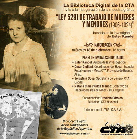 LEY 5291 TRABAJO DE MUJERES Y NIÑOS