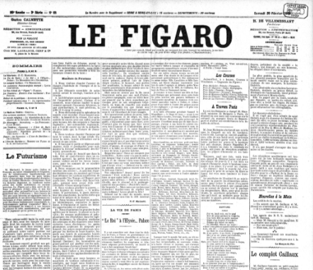 MANIFIESTO FUTURISTA (FILIPPO TOMMASO MARINETTI)