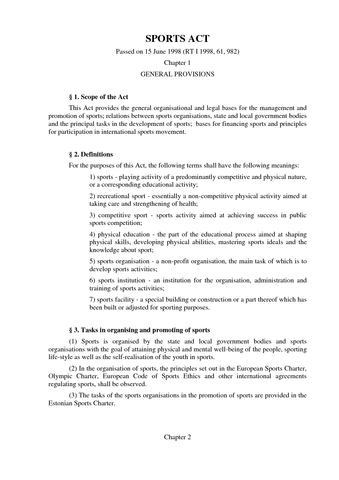 Olympic and Amature Sports Act