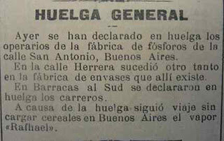 La primera huelga general de la historia argentina