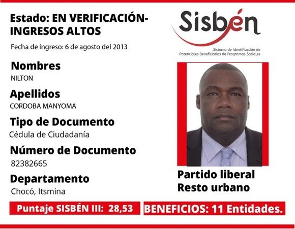 Congresistas en el sisben