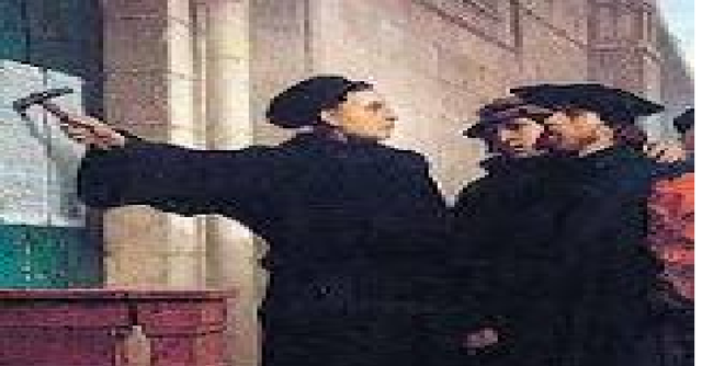 Lutero expone sus 95 tesis en el Castillo de Wittemberg
