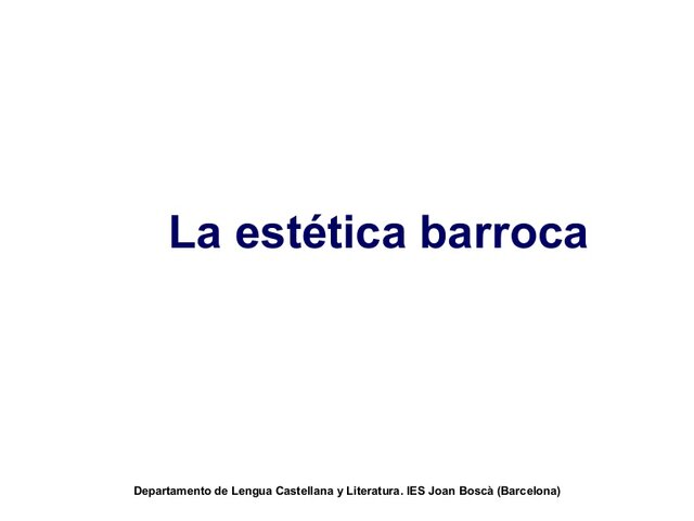 Estética Barroca