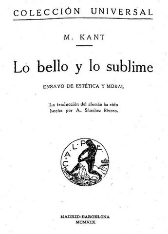 Lo bello y lo sublime (Kant)