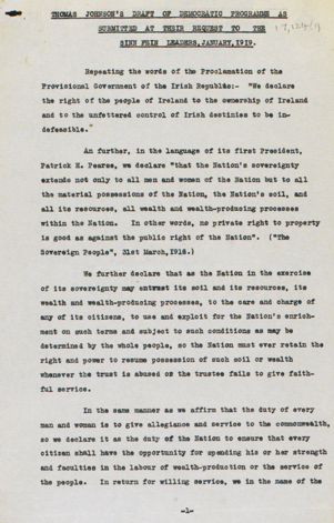 Democratic Programme 1919