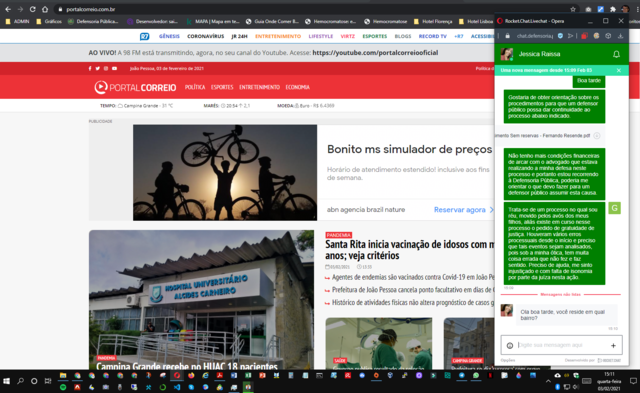 Defensoria Pública - Contato por chat 1