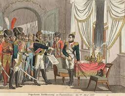 Napoleon abdicates the thrown & Louis