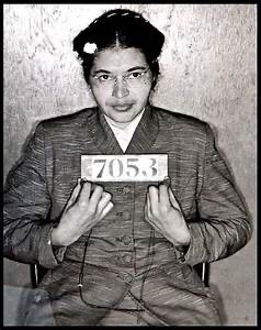 Rosa Parks stands up by sitting down