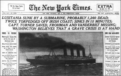 German u boats sink the Lusitania