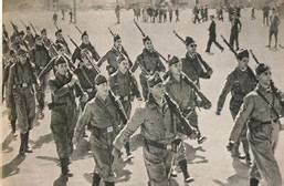 Desembarco de legionarios y regulares al mando de Franco