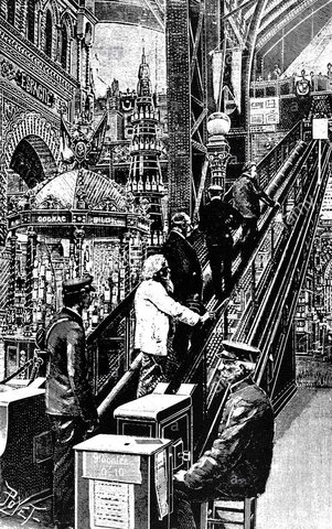 Primera escalera mecánica