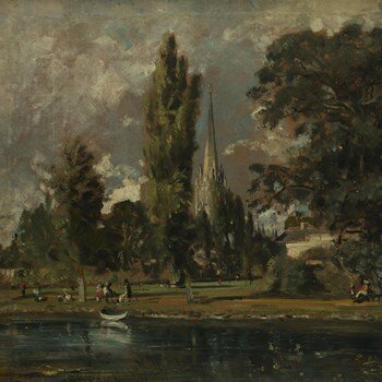 Salisbury Cathedral and Leadenhall from the River Avon