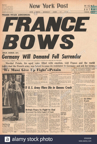 France Surrenders to the Axis Powers