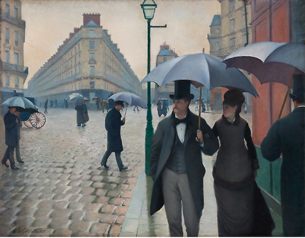 Gustave Caillebotte's Paris Street; Rainy Day 1877