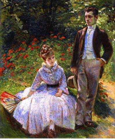 Bracquemond's The Artist's Son and Sister in the Garden at Sèvres 1890