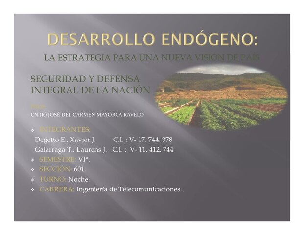 Formación del hombre para el desarrollo endógeno siglo XIX - XX