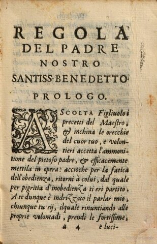 LA REGOLA DI SAN BENEDETTO