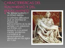 ETAPA UNO (1) RENACIMIENTO - RASGOS IMPORTANTES