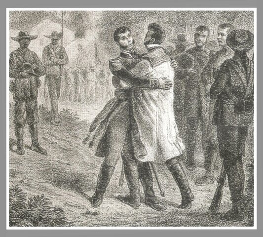 Guerrero e Iturbide se encuentran y se dan "el abrazo de Acatempan" con lo que se unen para consumar la Independencia.
