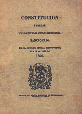 Se promulga la Constitución de 1824 y entra en vigor.