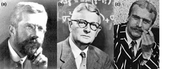 Ronald A. Fisher, John B. S. Haldane y Sewall Wright