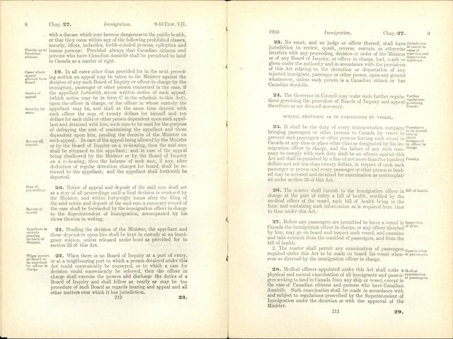 The Immigration Act Section 38 1910