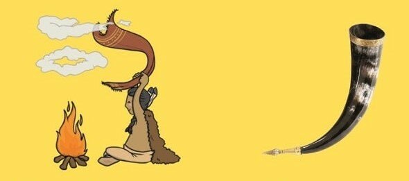 señales de humo y cuernos