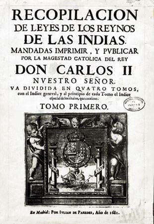1680, Leyes de Indias y supletoriamente Leyes de Castilla en las colonias españolas