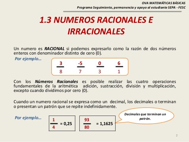 NUMEROS RACIONALES