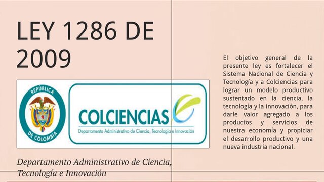 LEY 1286 DE 2009