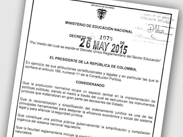 Decreto 1075 del 26 de mayo de 2015 - Colombia