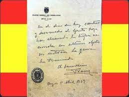 Último parte de Guerra y fin de la misma. (1 abril)