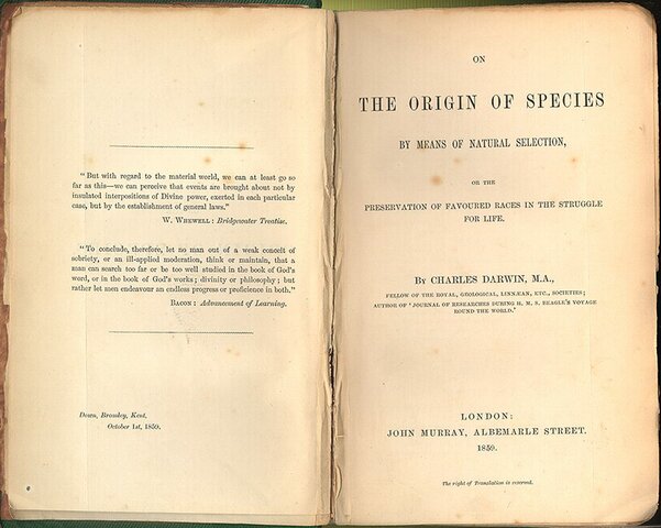 Published 'On the Origin of Species'