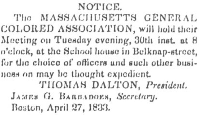Walker Addresses the Massachusetts General Colored Association