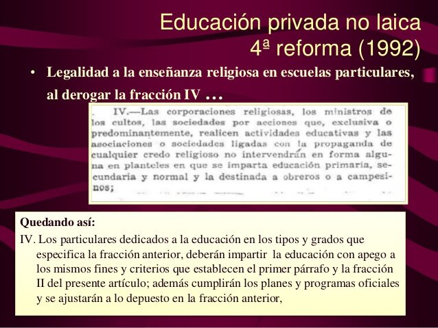 Cuarta Reforma del Artículo 3 Constitucional
