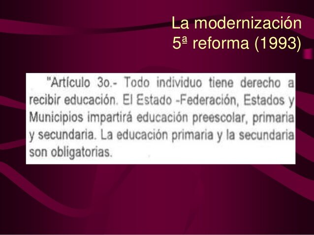 Quinta reforma del Artículo 3 Constitucional