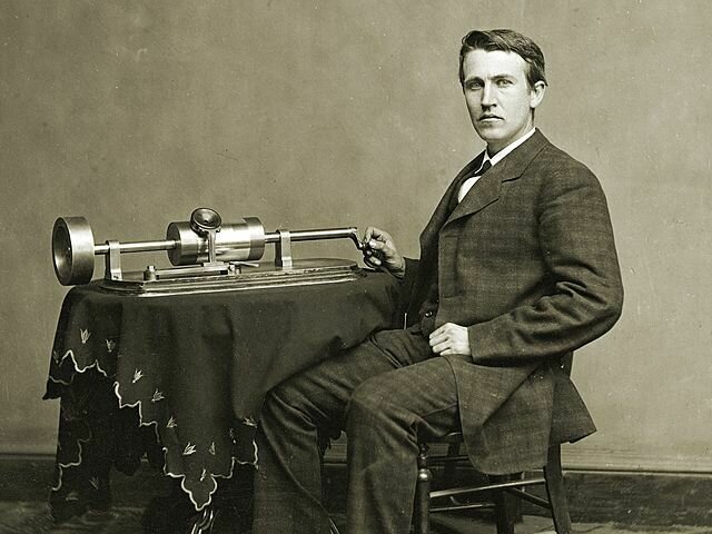 Thomas Edison patents the cylinder phonograph or tin foil phonograph.